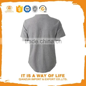 Grey Custom Active Short Sleeve Button Blank Men Baseball Jersey thumbnail-2