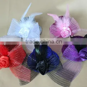 MYLOVE 5" Feather Hat With Clips Feather Party Hat Several Colors MLXM060 thumbnail-1