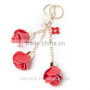 Christmas Custom Key Pendant Rose Flower Keychain thumbnail-6