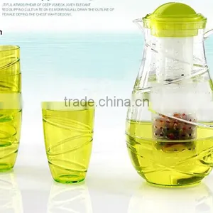 No.1 Yiwu & Ningbo Exporting Commission Agent Wanted Clear Good Quality Cold Water Jug Set With 4 Cups Plastic Teapoot Set thumbnail-1
