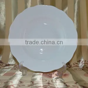 Plain White Porcelain Plate Round Shape With Modern Decal thumbnail-5