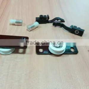 Black Steel and PA6 Sliding Door Hardware for Wooden Wardrobe Max Door Weight 25kg thumbnail-1