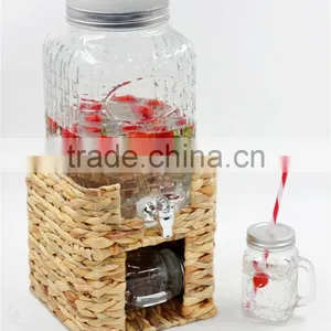 Glass Beverage Dispenser on Grass Stand thumbnail-2