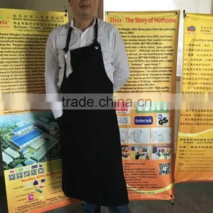 Black Big Apron With Grommet and Pocket thumbnail-5