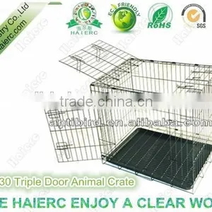 Haierc Triple Dog Crate Folding Metal Dog Cage Dog Crate thumbnail-5