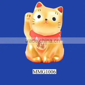 2013 Gold Midi Porcelain Lucky Cat thumbnail-1