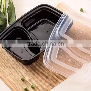 Yoyo Check Now New 2 Compartment Takeaway Rectangular Plastic Disposable Microwave Safe Food Containers thumbnail-3