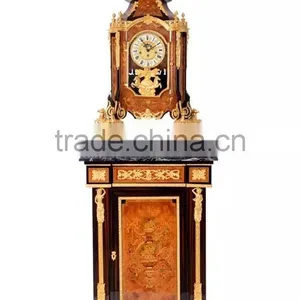 Home Decortive Brass Inlaid Clock With Wooden Chest of Drawers, Antique Table Clock With Cabinet, Gold & Red Antique Floor Clock thumbnail-4