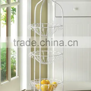 Decorative White 3 Tier Fruit Basket Stand thumbnail-1
