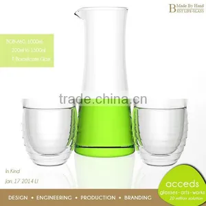 Heat Resistant Handcrafted Pyrex Water Glass Pitcher Wholesale thumbnail-6