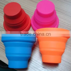 Silicone Folding Cup Telescopic Collapsible With Lid Outdoor Travel Camping thumbnail-4