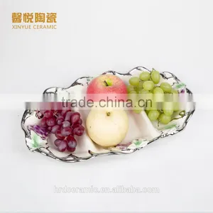 2016 Ceramic Grids Plate Golden ,ceramic Plate,cheapest Wholesale Dishes thumbnail-1