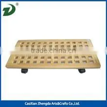 Round Wooden Flower Stand MatWooden Flowerpot Stand With Wheels thumbnail-3