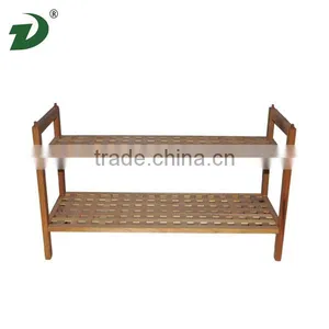 2 Tier Poplar Wood Shoe Rack thumbnail-4