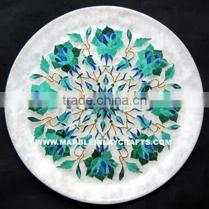 Fashionable White Marble Inlay Plates Exclusive thumbnail-1
