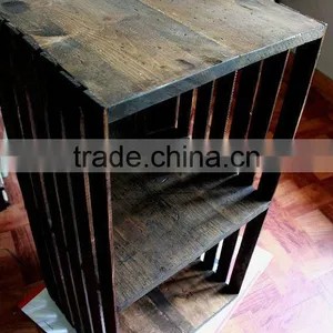 Living Room Antique The Study Wooden Storage Stand Crate thumbnail-3
