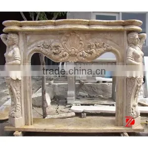 Stone Luxury Fireplace Surround With Lady Statue thumbnail-1