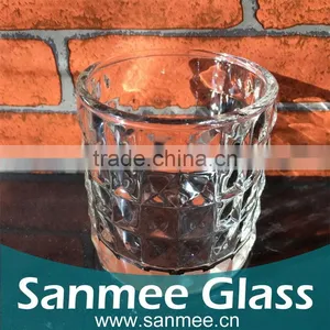 Hot Selling Diamond Pattern Glass Candle Holder thumbnail-1