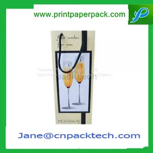 Custom Lucury Paper Bag Gift Packaging Bag Packing Carrier Promotional Glass Wine Bag thumbnail-2