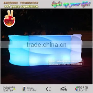 White Plastic Bar Furniture for Discotheque / Disco Colorful Led Furniture thumbnail-2