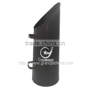 Fireplace Accessory Round Metal Matte Black Coal Hod thumbnail-3
