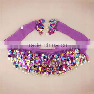Dancing Coin Chain Sequin Belly Dance Hip Belt Skirt Scarf Wrap Waistband thumbnail-1