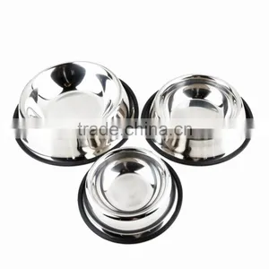 Stainless Steel Pet Cat Bowl No Tip No Slip Dog Puppy Pet Food or Water Bowl Dish Feeding Watering Supplies 3 Different Size thumbnail-1