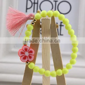 Colorful Bangle Wristband Children Kids Custom Tassel Bead Bracelet thumbnail-3