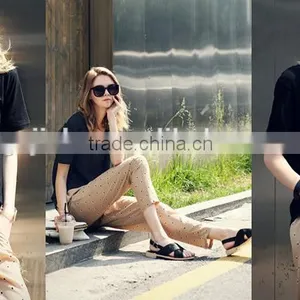Plain Color Short Sleeve Cool Lady t Shirt Fashion Hot Sale Women t Shirt thumbnail-2