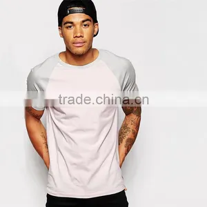 2015 Mens Blank t Shirt Latest Contrast Raglan Sleeve t Shirt Men thumbnail-1