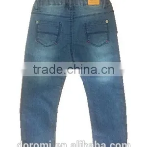 Simple Washed Kids Jeans With Elastic thumbnail-2