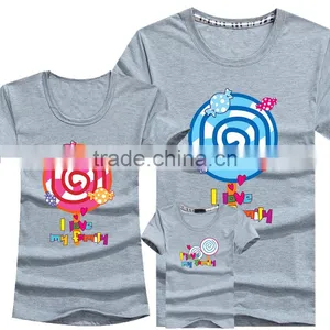 Wholesale Printing Bule Family Matching T-Shirt thumbnail-2
