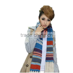 New Design Bohemia Nation Style Beautiful Super Long Scarf With Tassel Warm Knit Lovers Fashion Scarves thumbnail-2