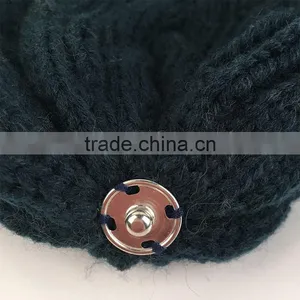 Myfur Classical Cable Knitting Hat and Cap Wholesale Men Beanie Hat Navy Color thumbnail-4