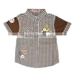 Cotton Cartoon Checked Children Blouse thumbnail-3