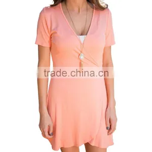 Fashion Clothing Manufacturers Short Sleeve Casual Loose Women Dresses 2017 thumbnail-4