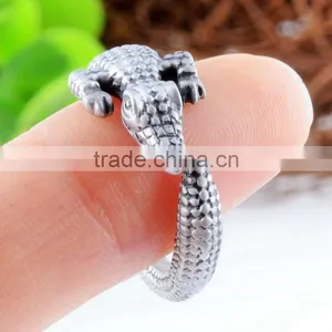 Crocodile Animal Wrap Rings Unique Rings Fine Jewelry Adjustable Rings thumbnail-1