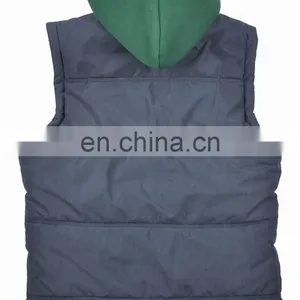 2015 Lastest Design Mens Faux Fur Lining Hooded Embroidery Fur Vest thumbnail-3