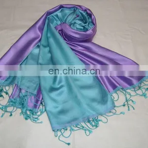 Pure 100% Silk Scarf (Double Colour) thumbnail-5