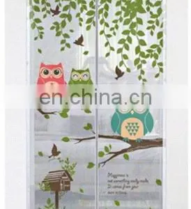 Embroidery Style Magnetic Window Curtain With Owl Pattern Coffe Curtain For Net Screen thumbnail-3