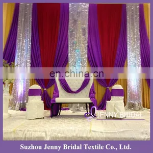 BCK124 Latest Curtain Fashion Designs Christmas Curtain Designs With Sequin Backdrop thumbnail-1