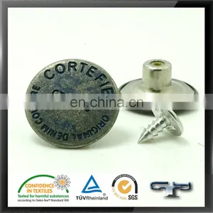 Screw Metal Brass Jeans Button 20mm thumbnail-1