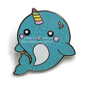Dolphin Glitter Hard Enamel Pin thumbnail-2