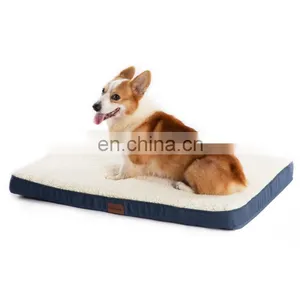 2020 Wholesale Modern Grey Raised Indestructible Memory Foam Dog Pet Mat Beds thumbnail-3