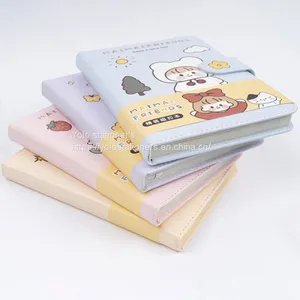 Korean Version of Cute Ins Style Cartoon PU Leather A5 Magnetic Buckle Notebook Color Inside Hardcover Manual Notebook thumbnail-1