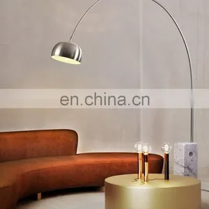Modern Classic Design Decorative Home Office LED Arc Floor Lamp With Marble Base thumbnail-6