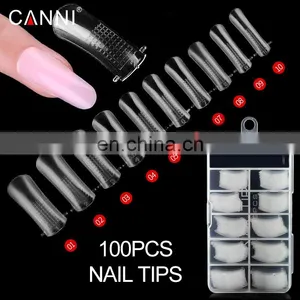 86110 100PCs/Box False Nails Mold Clear Full Cover Poly Nail Tips Scale Tools With Clip UV Gel Acrylic Quickly Extended Tips thumbnail-6