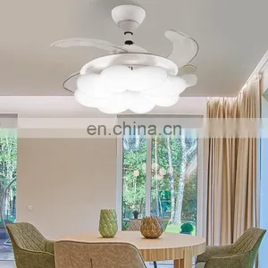 Home Living Room Retractable Chandeliers and Lamps Ceiling Fan Light thumbnail-5