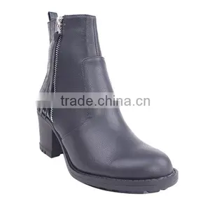 Fashionable Girls High Heel Ankle Boots Cowgirl Security Splicing Zipper Boots thumbnail-2