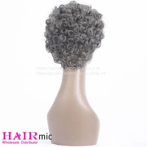 Gray Short Curly Full Lace Human Hair Wig Vendor thumbnail-4